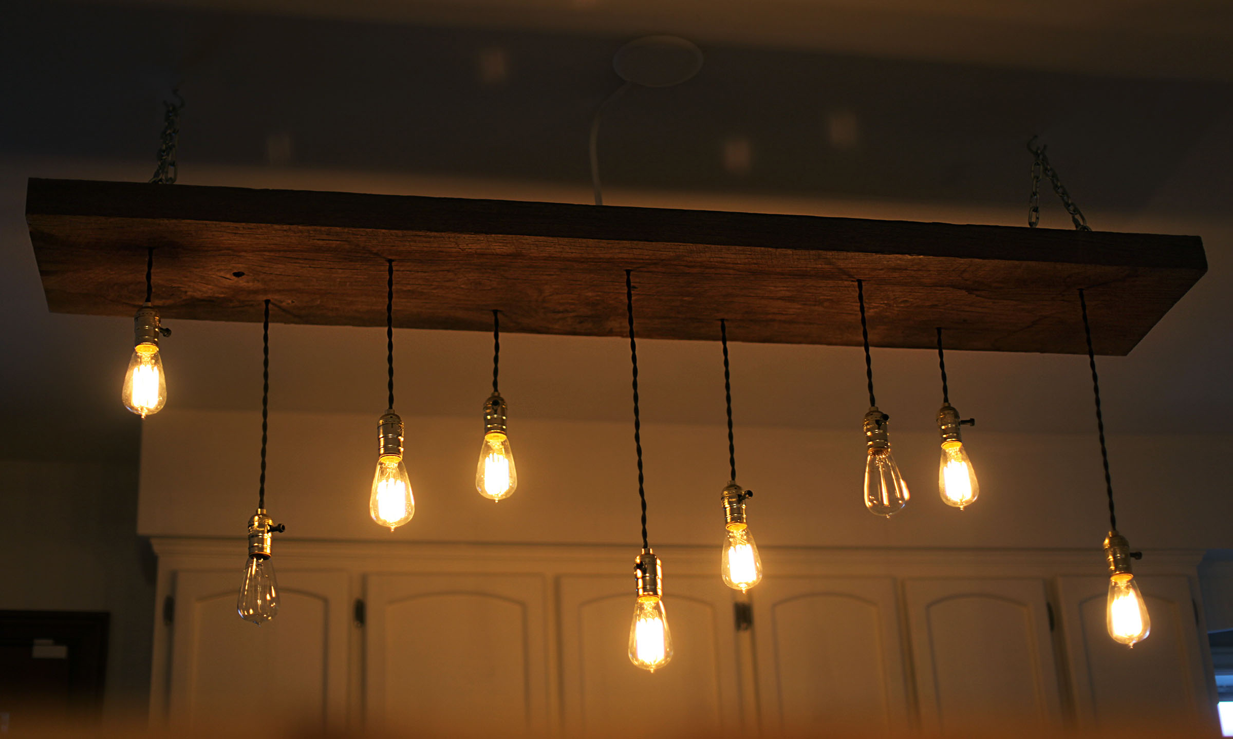 Diy Reclaimed Lumber Hanging Edison Bulb Chandelier